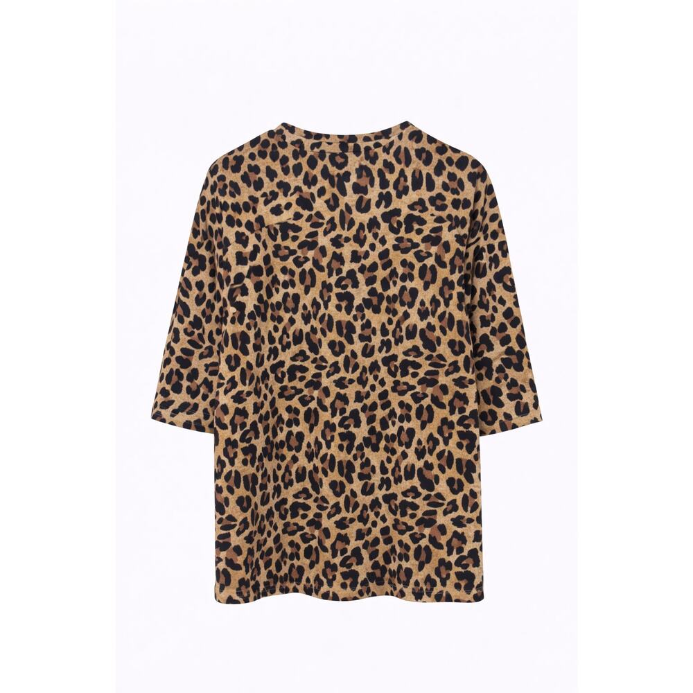 Harve Bernard Leopard Print Knit Sweater Size M Animal Print Streetwear Casual - Picture 1 of 7